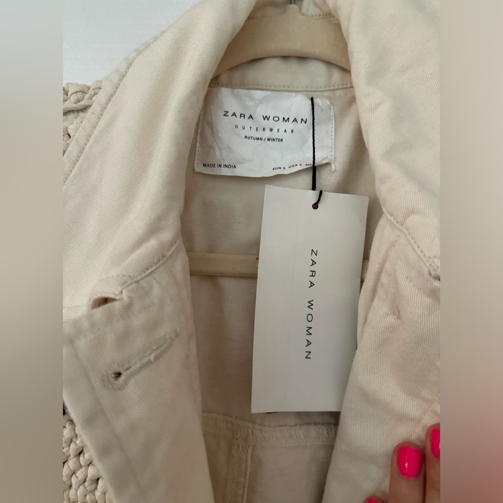 NWT Zara Woman Beaded Denim Jacket - Picture 3 of 7